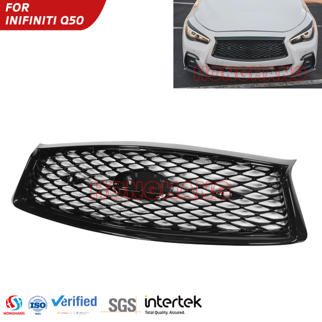 ABS 앞 범퍼 그릴 어퍼 그릴 가드 인피니티 Q50 용 프론트 어퍼 그릴 2018 2019 2020 2021 2022